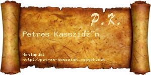 Petres Kasszián névjegykártya