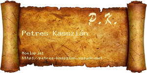Petres Kasszián névjegykártya
